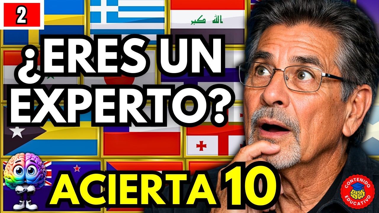 🚩 ¿PUEDES ADIVINAR 10 BANDERAS? 🌍QUIZ Reto GEOGRAFÍA
