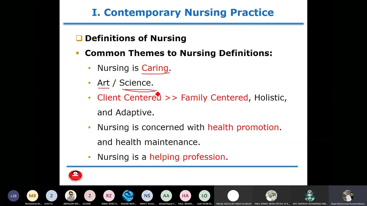 Introduction to Nursing - First lecture (from the last year 2020-2021)