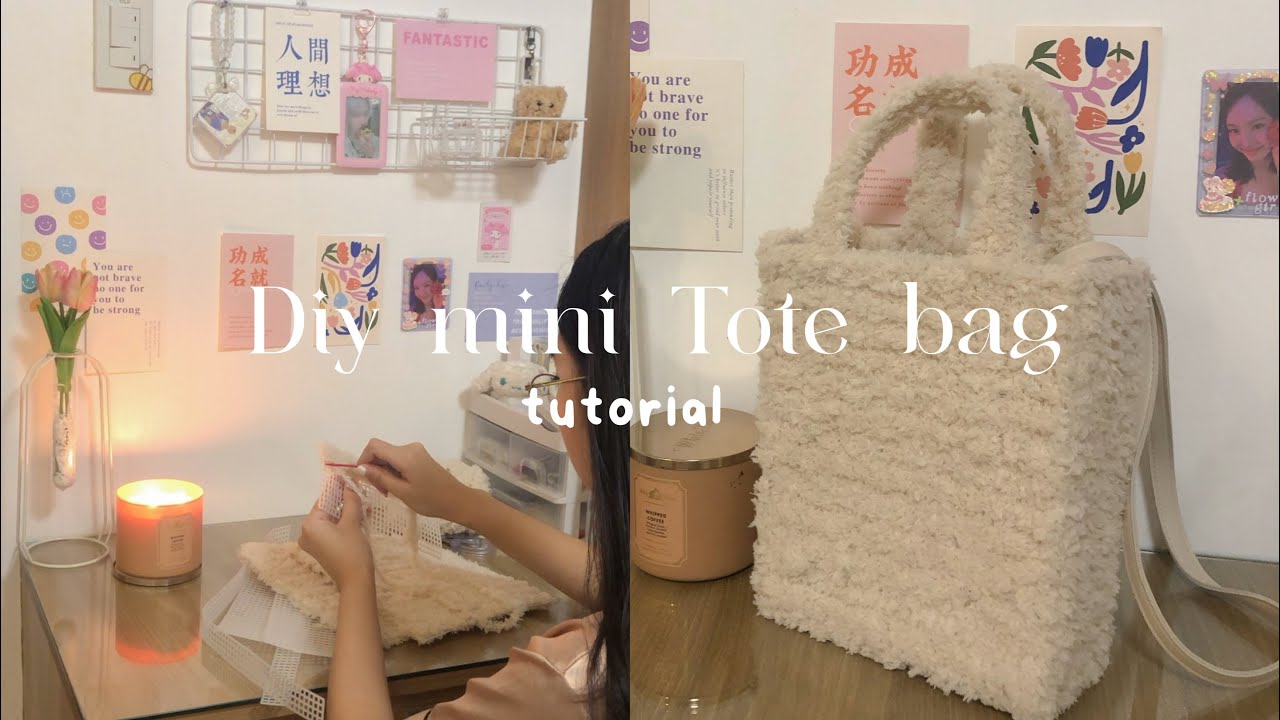 Diy mini plastic tote bag tutorial || from shopee aesthetic