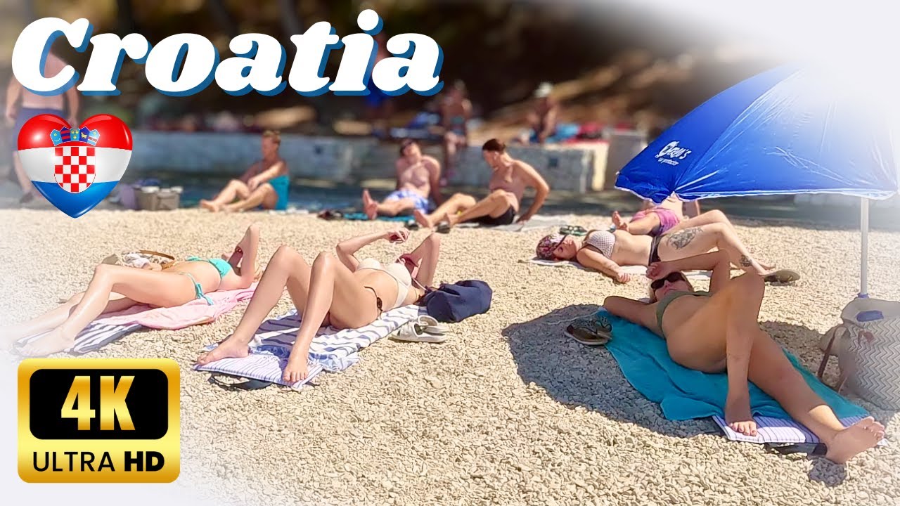 Bikini Beach Walk 4K Summer Walking along the Baska Voda Coast in Croatia