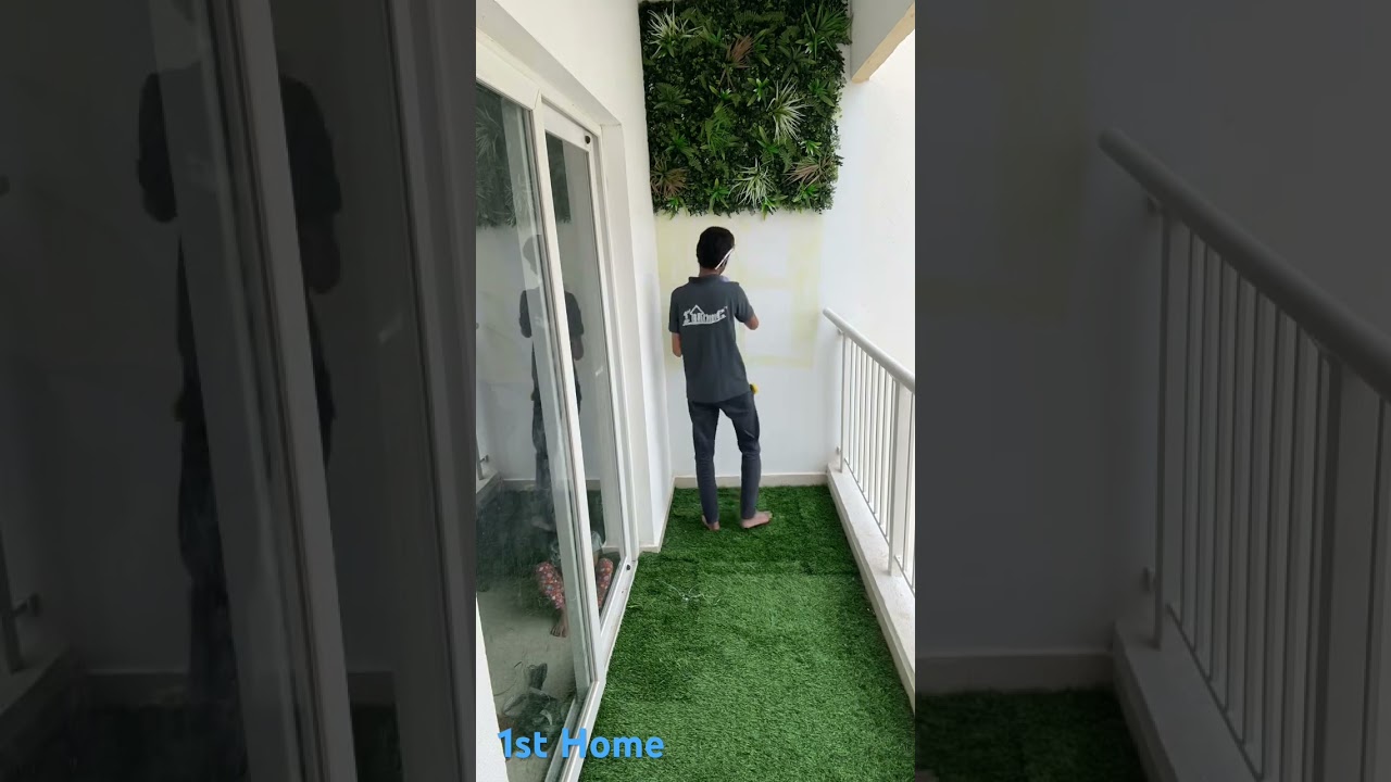 How to install  Vertical Garden for balcony #gardendecoration #homedecor #artificialplants