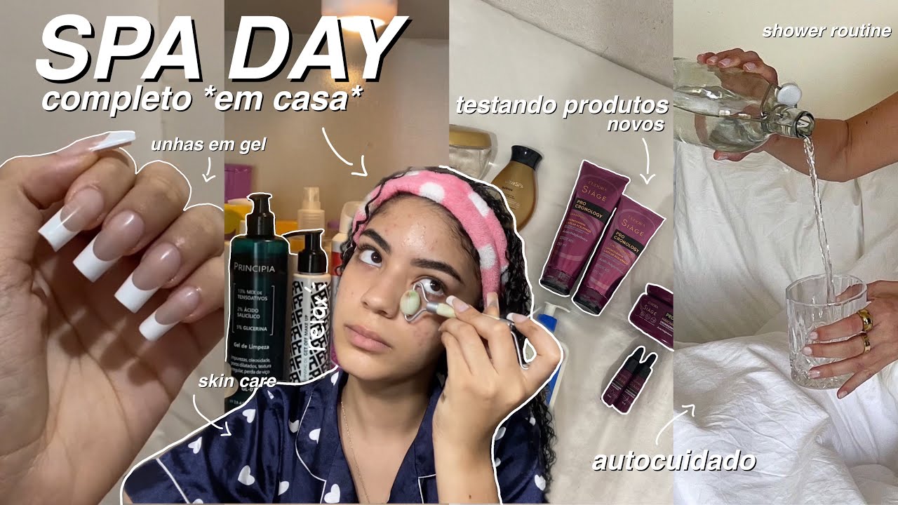 SPA DAY em casa | testando produtos, unhas em gel, sobrancelha, skin care… 💆🏻‍♀️