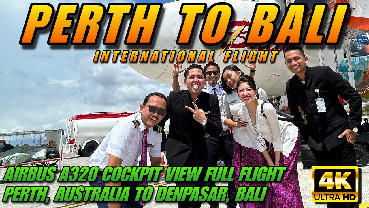 PERTH (AUSTRALIA) TO BALI (DENPASAR) - COCKPIT VIEW AIRBUS 320 - FULL FLIGHT || International Flight