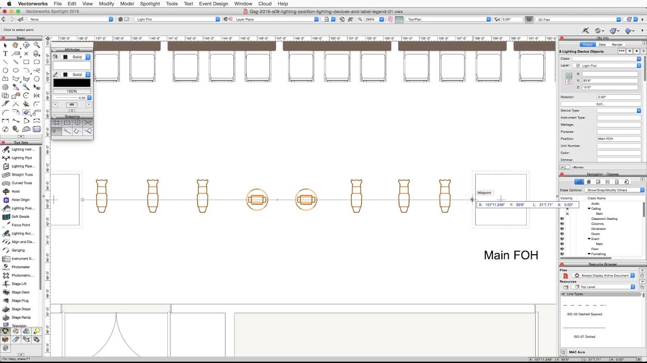 GSG - Vectorworks Spotlight 2016 - 09 Lighting Positions, Lighting Devices and Label Legends