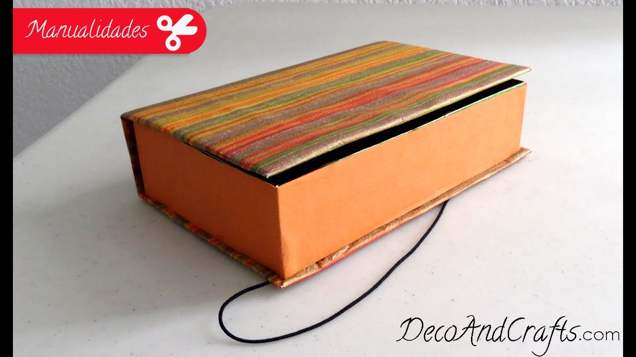 Cajita de cartón forma de libro - Manualidad con cartón l DecoAndCrafts