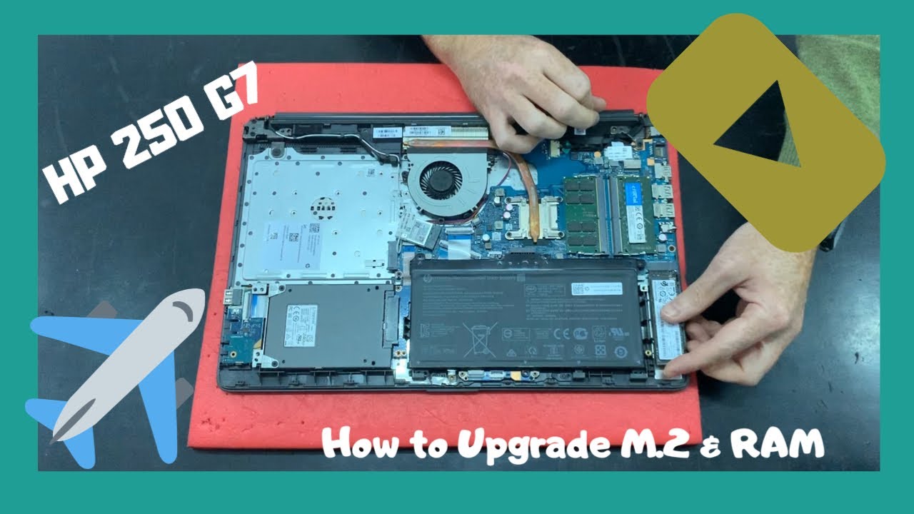 How to Upgrade M.2 Nvme Pcie SSD RAM HP 250 G7  disassembly