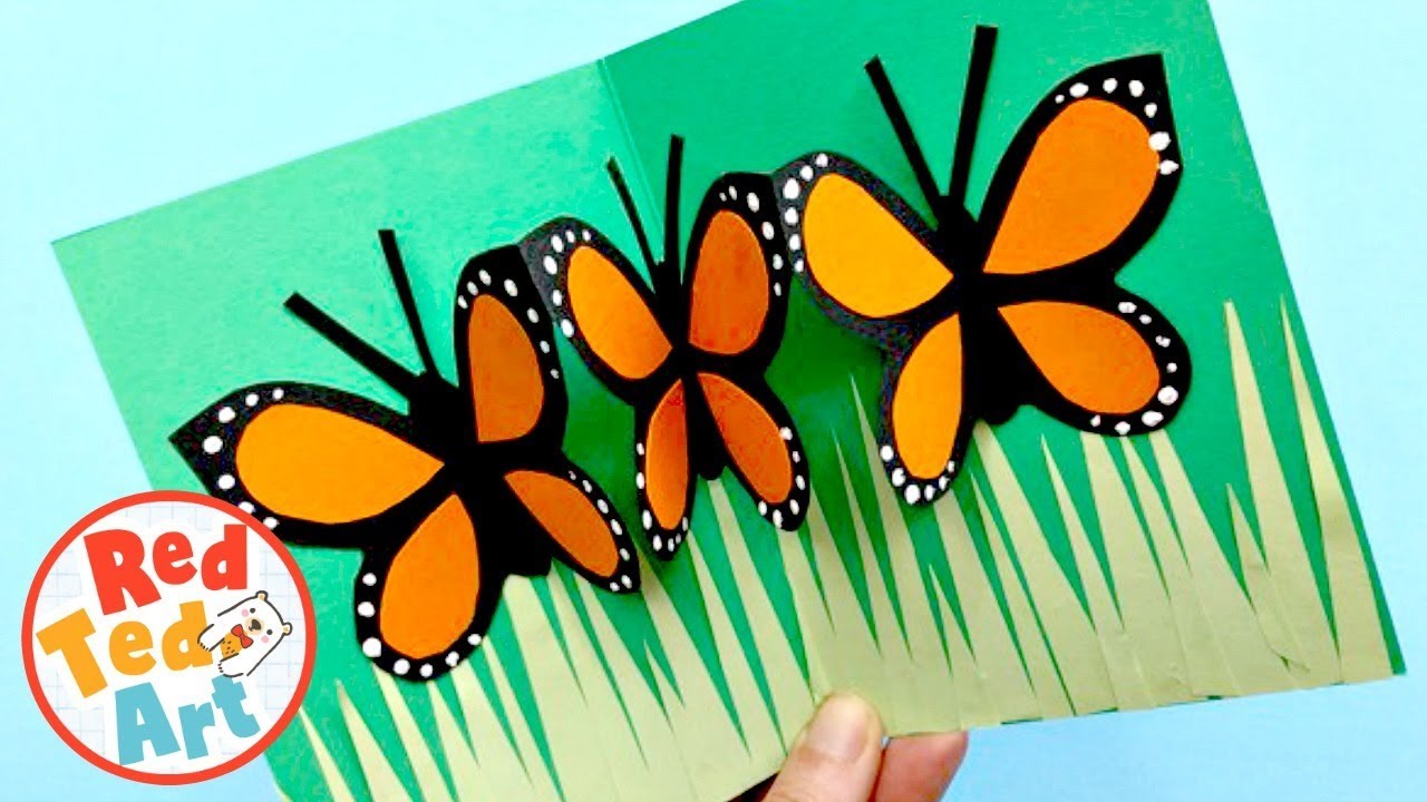 BEST Easy Pop Up Butterfly Card Idea for Kids - Mother's Day, Thank You, Teacher's Cards