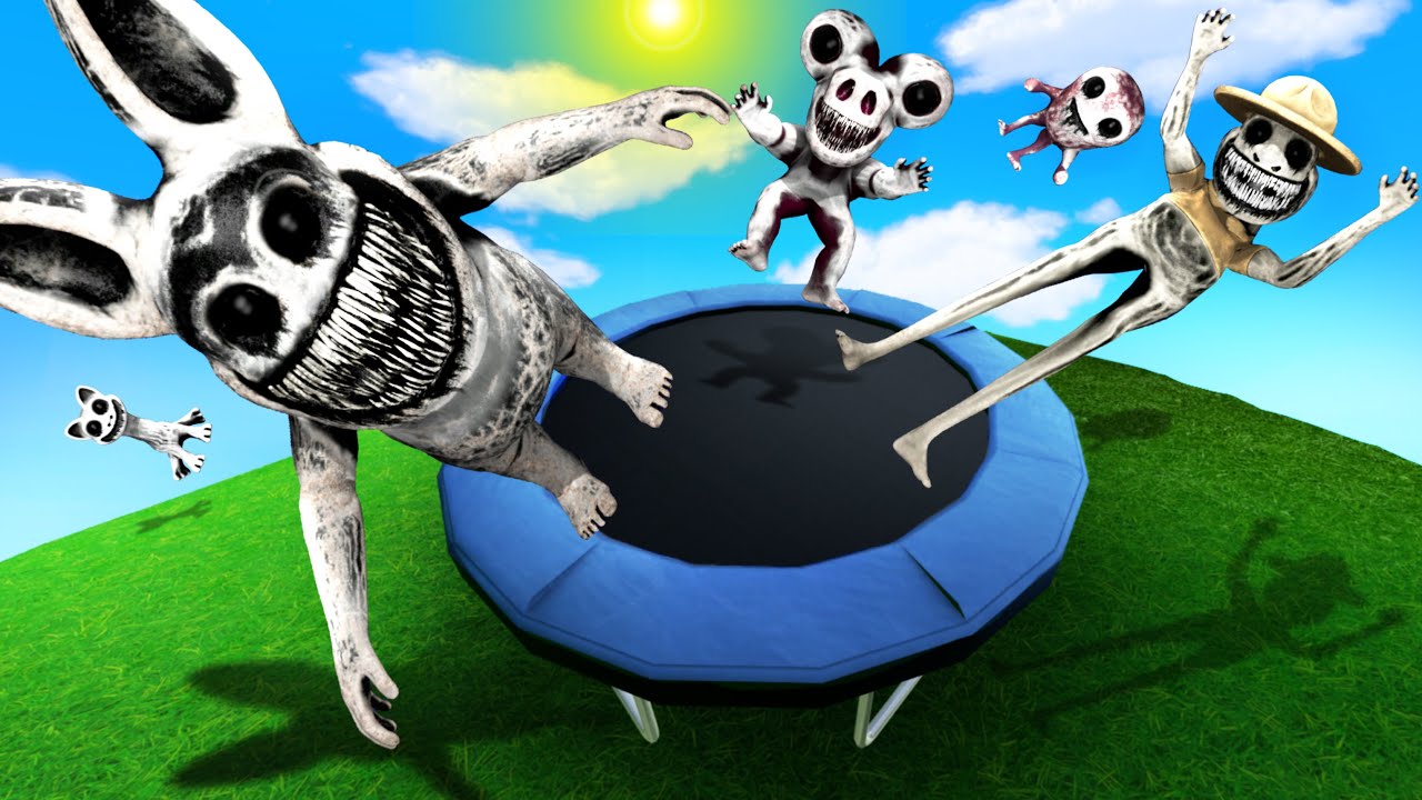 GMOD Trampoline Fails • Zoonomaly Impressive Ragdolls (Jumps, Ramps)