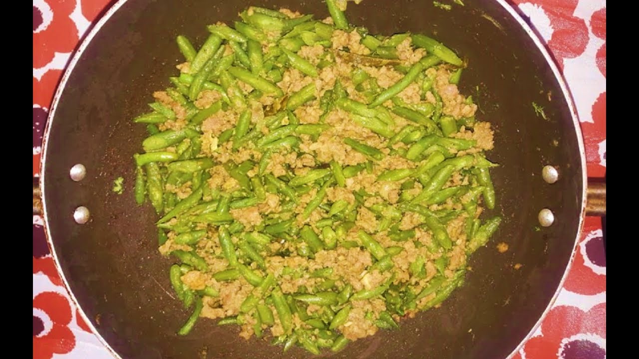 Binis Ki Phali Kheema l Beans and Mutton Mince l  Binis Kheema l  Mrs.Norien