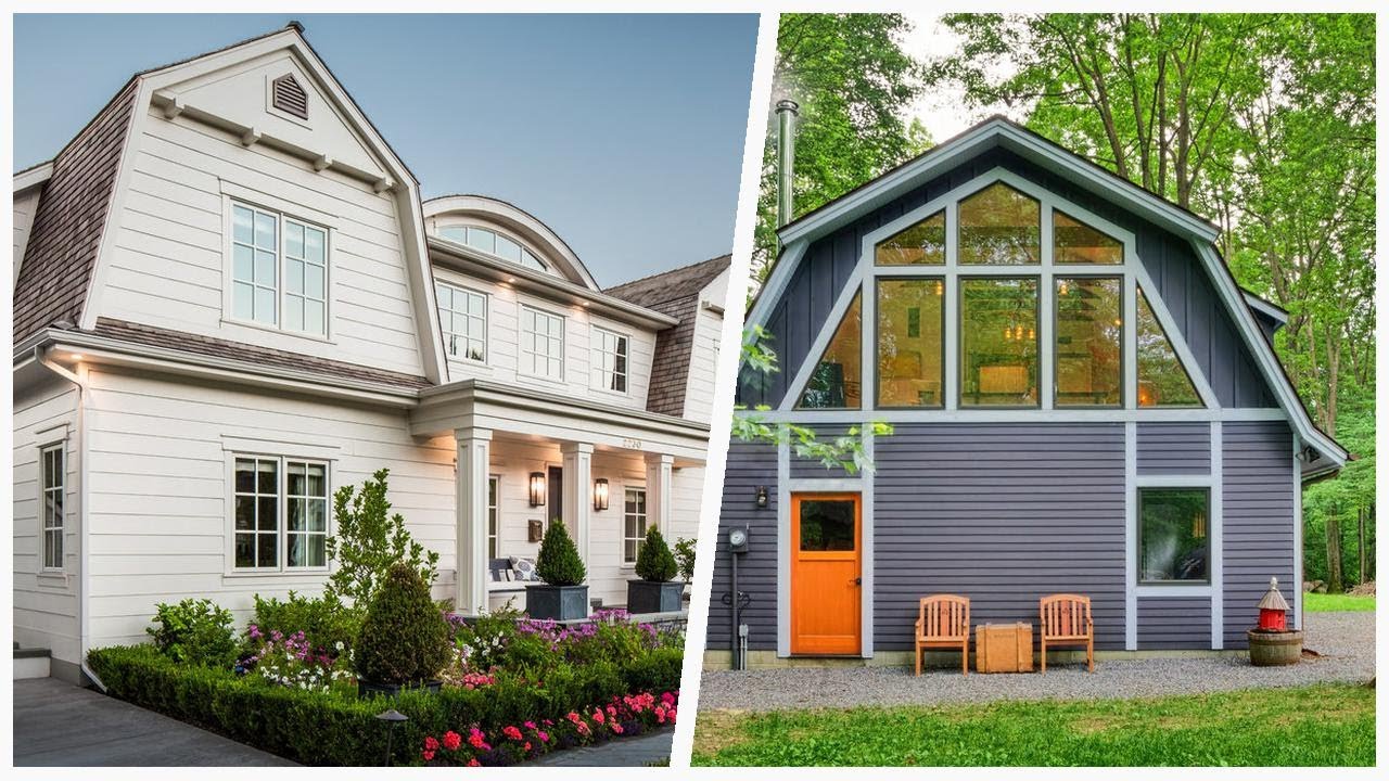 75 Two-story Exterior Home With A Gambrel Roof Design Ideas You'll Love ⭐️