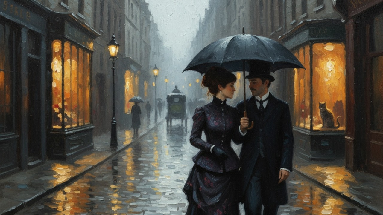 Visual Poems | Victorian Rain and Lantern Glow | Gentle Romantic Classical Music