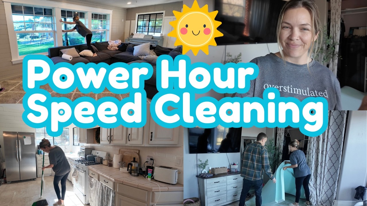 POWER HOUR CLEANING MOTIVATION || SPEED CLEANING || AT HOME WITH JILL