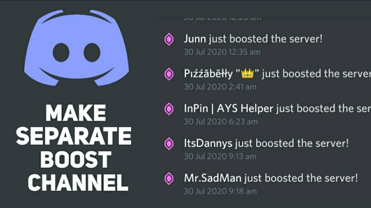 Отдельный канал Boost в Discord | Логи сервера Booster | Техник Гаурав