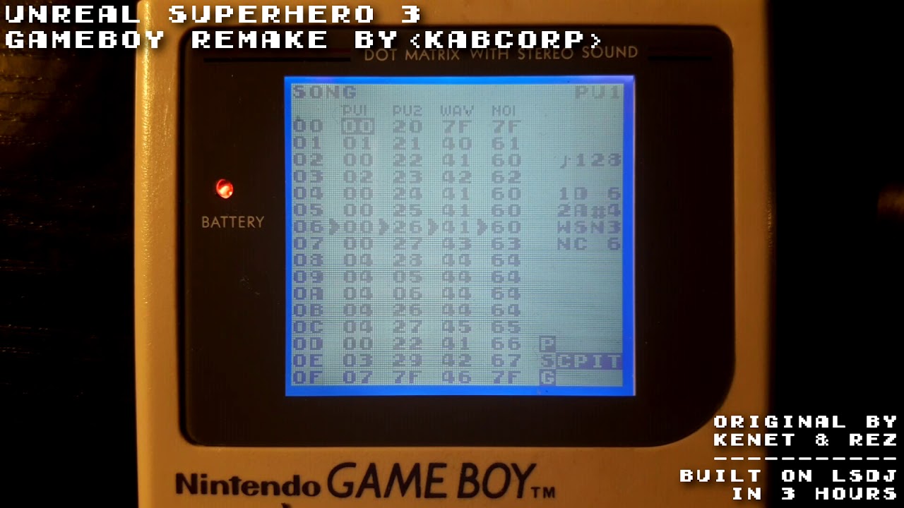 Unreal SuperHero 3 on GameBoy by Kabcorp