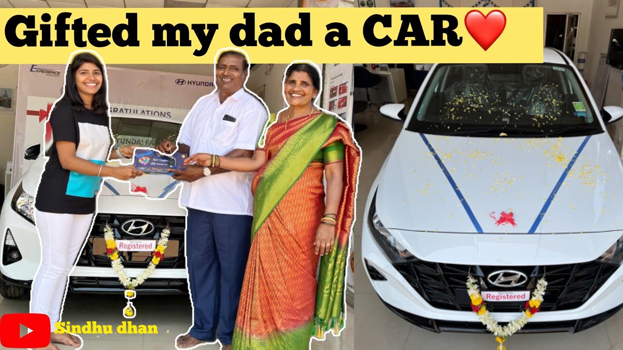 Gifted my dad a car #firstgift #dadlove #car #i20 #sindhudhan #famjam #family