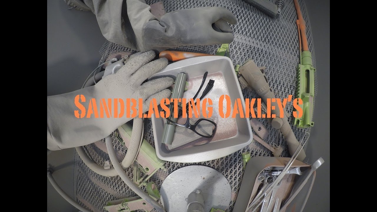 Пескоструйная обработка солнцезащитных очков Oakley | Подготовка очков Oakley к Cerakote | Cerakote | Branson Cerakote