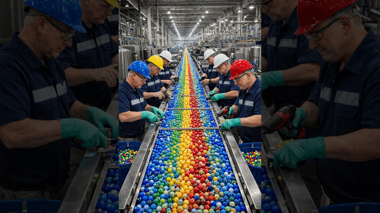 Amazing Process: Inside a modern glass marble manufacturing plant. (Full Process)