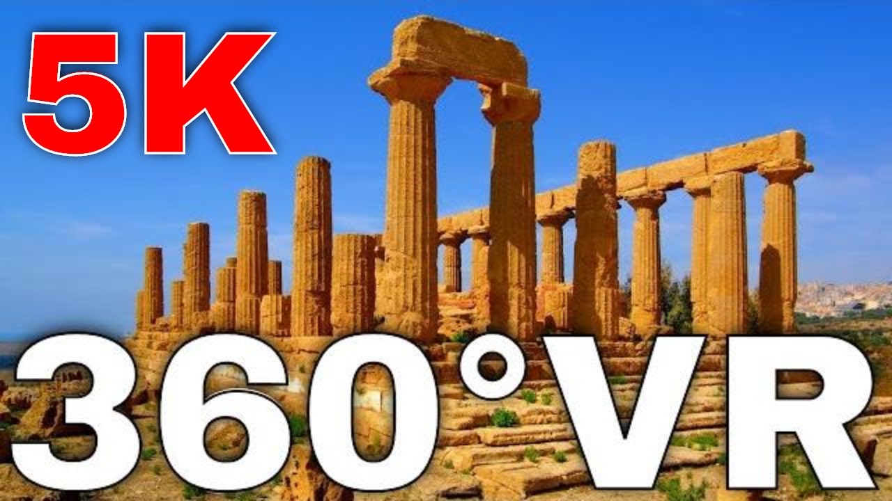 360&deg; VR The Ancient Greek Temple of Juno Virtual Reality 5K Virtual Reality HD 4K