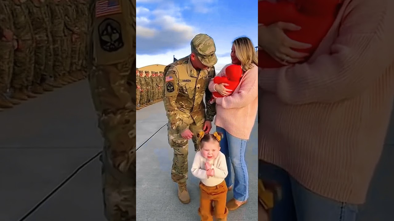 Soldier Dad Returns Home  Baby Girl Steals the Moment ❤️#shorts#youtubeshorts #viralshorts #trending