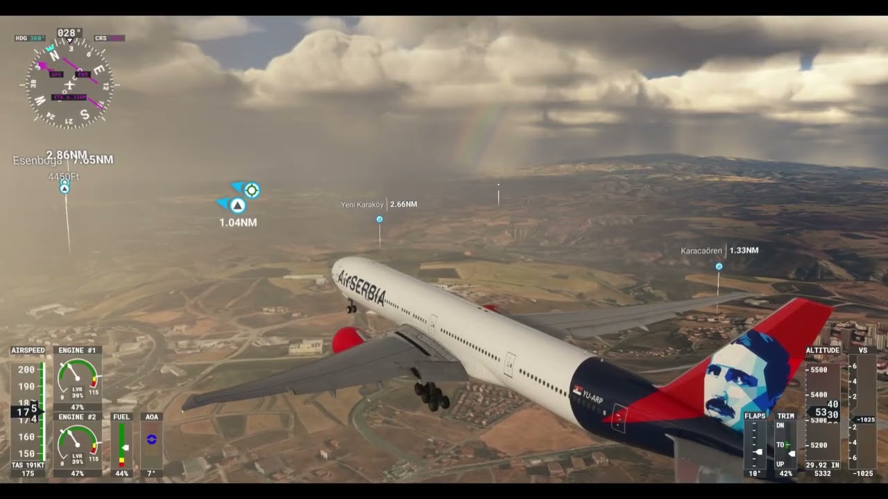 Landing at Ankara Esenboğa Airport, Turkey. 