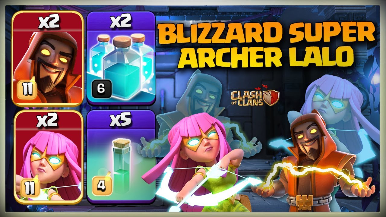 Th13 Super Archer Blimp Lalo | Th13 Blizzard Super Archer | Best Th13 Attack Strategy in Clash COC