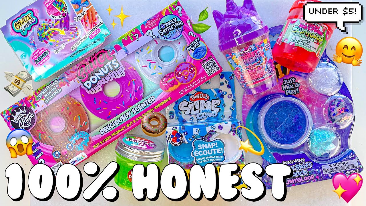 Reviewing Store Bought Slimes Under $5 from Five Below 🍭 100% Honest