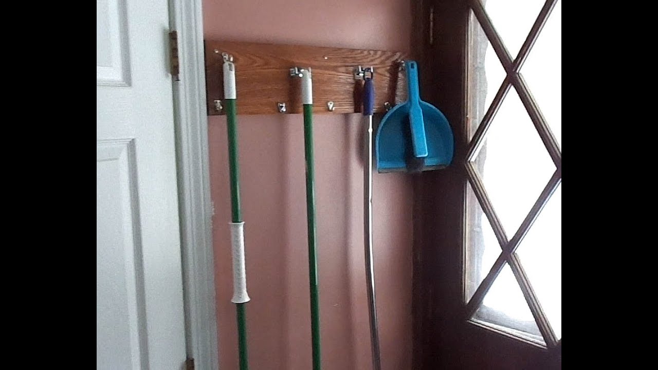 Make a Hallway Broom Storage Rack