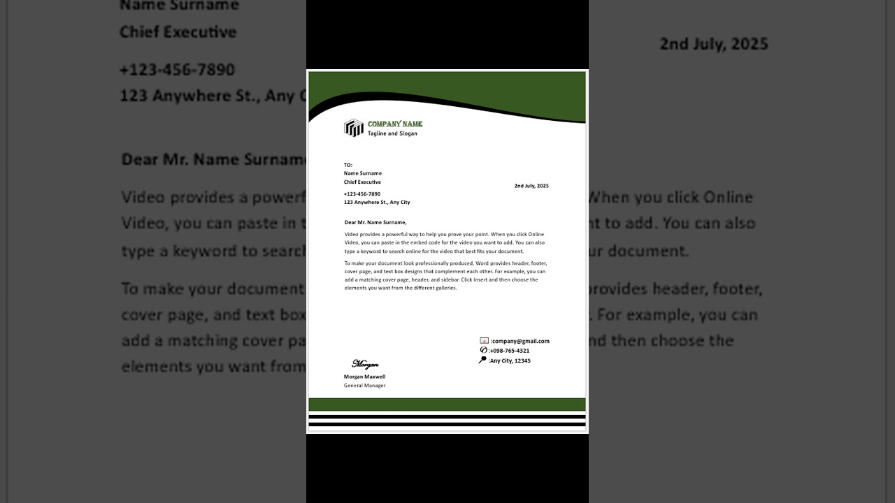 A4 Letterhead Template #letterhead
