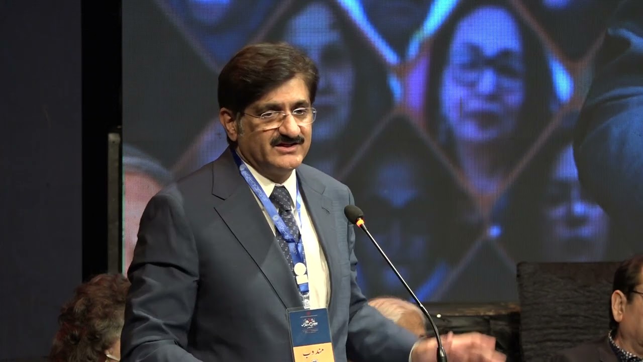 CM Sindh Syed Murad Ali Shah addressing at 14th Aalmi Urdu Conference 2021