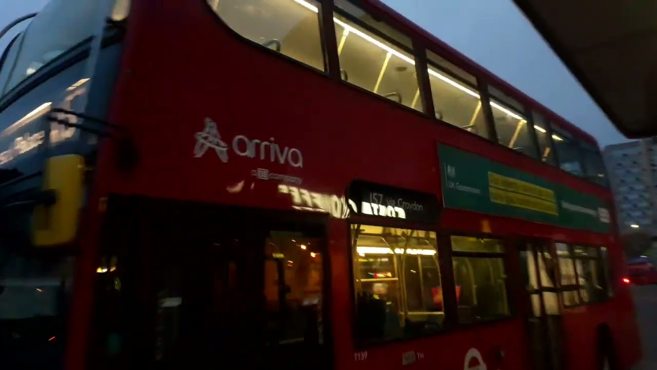 T139, LJ10HUY on the Bus Route 157 in Morden Station to Crystal Palace Bus Station.