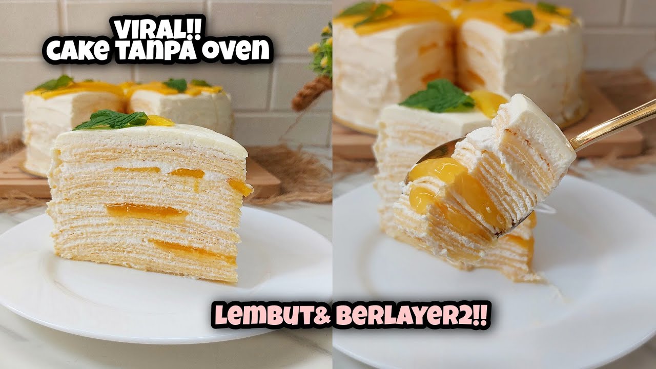 25 LAYER CAKE VIRAL NO OVEN! LENGAKAP PLUS PERHITINGAN CARA PEMOTONGAN MILLE CREPES IDE BAKULAN!