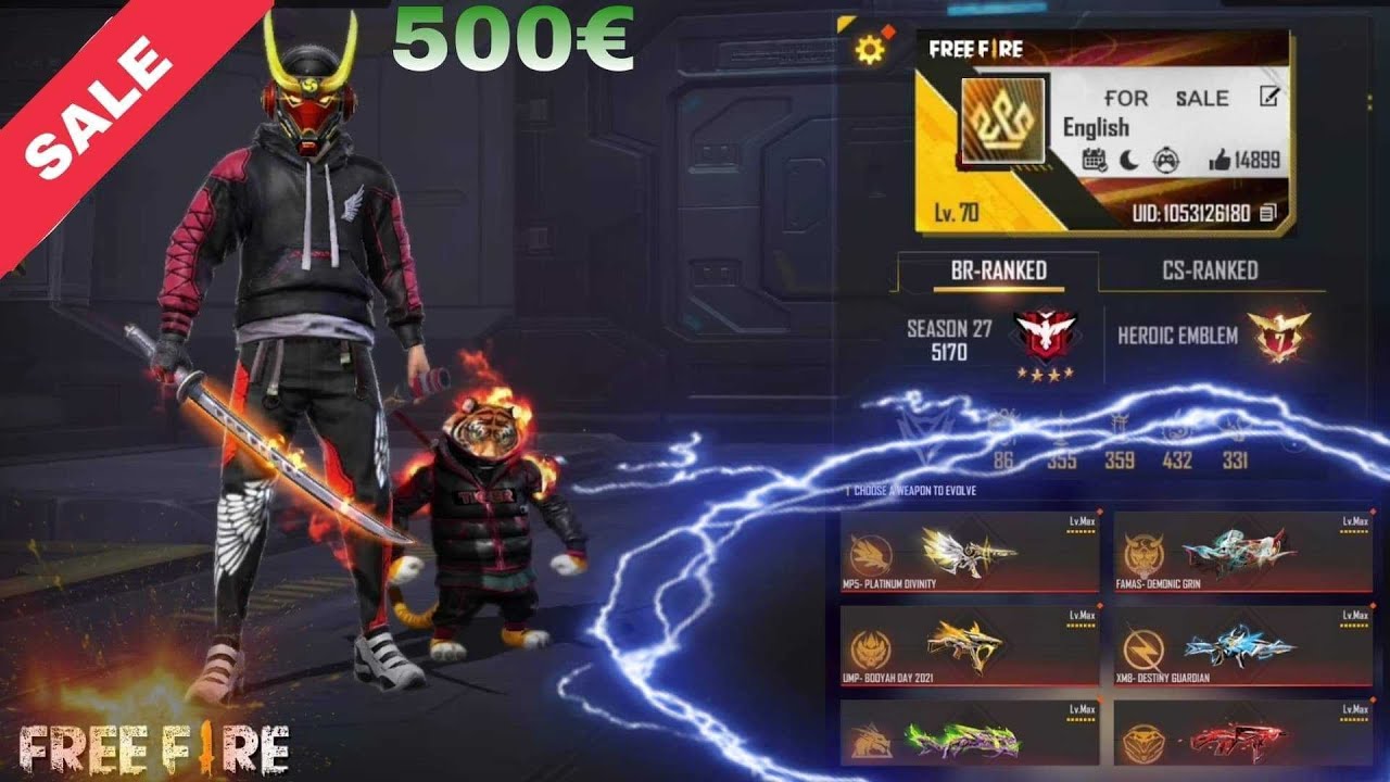 FOR SALE - | FreeFire | Super cont de vânzare! Toate armele MAX !