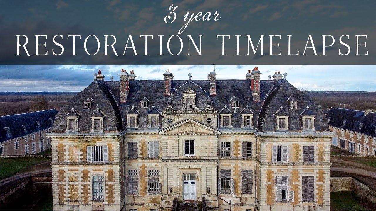 THEN & NOW! Saving a CRUMBLING French château. 3 years in 8 minutes.