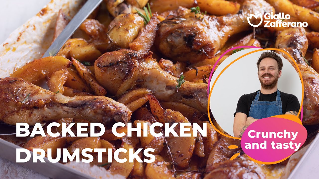 BAKED CHICKEN DRUMSTICKS🍗🥔 -  CRUNCHY outside and TENDER inside!