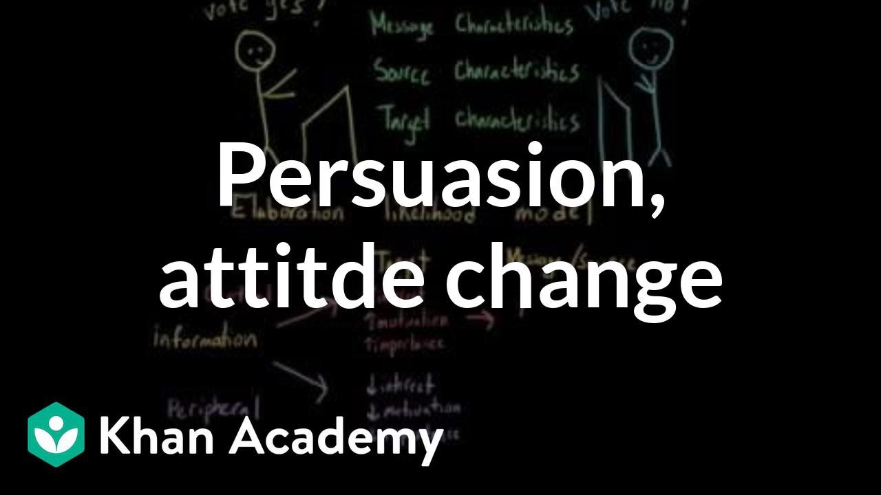 Persuasion, attitude change, and the elaboration likelihood model | MCAT | Khan Academy