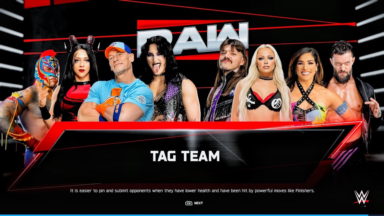 Cena, Stephanie, Rhea & Rey Vs The Judgment Day - Tag Team Elimination Match At Raw | WWE 2k25 