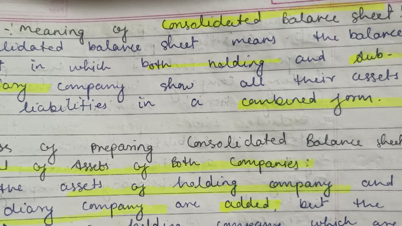 What is Consolidated Balance sheet? Why and how is it prepared? -10marks