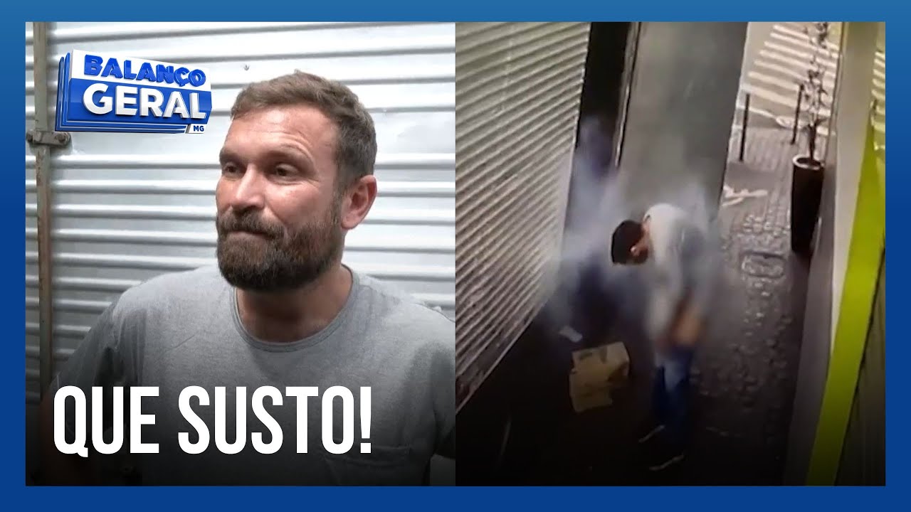 EXPLODIU: homem é surpreendido com celular em chamas no bolso da calça | Balanço Geral Minas