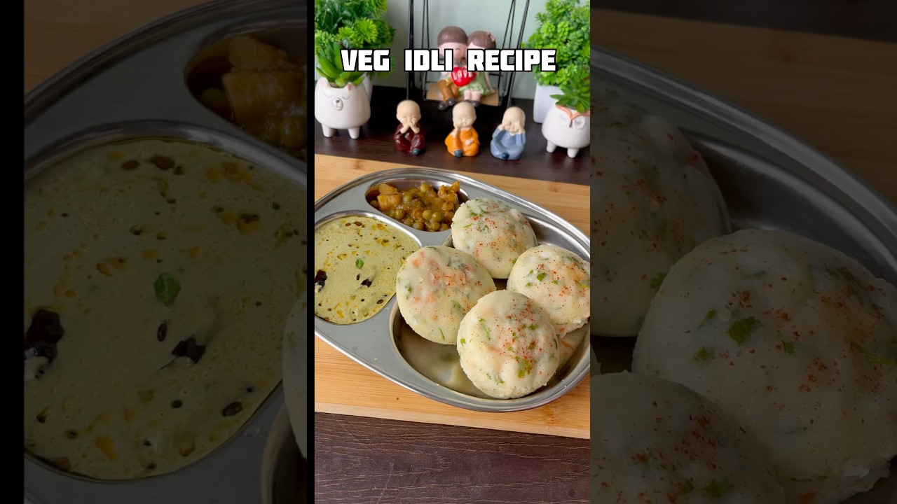Trending Veg Idli Recipe #shorts #recipe #idli #trending #viral #shortsfeed #shortvideo #idlirecipe