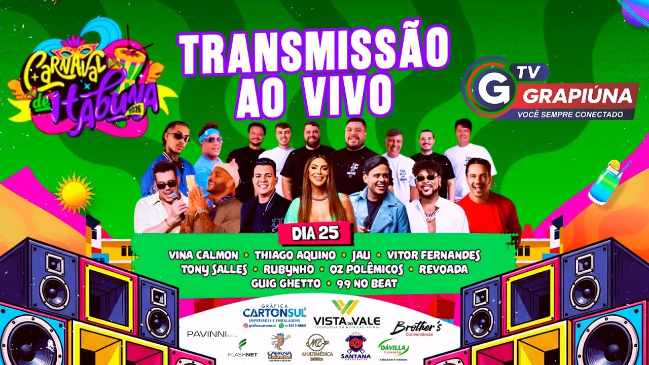 TRANSMISSÃO AO VIVO do 4º Dia do Carnaval de Itabuna | 25/01/2026