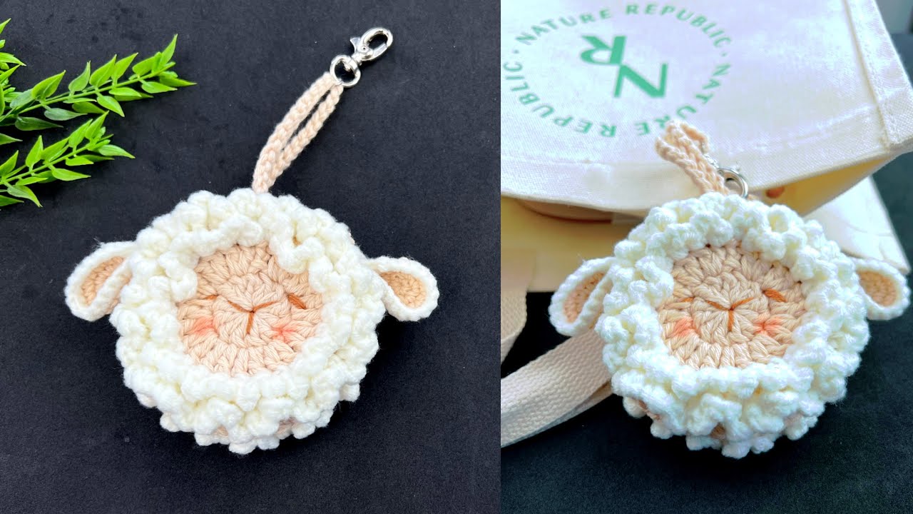 Crochet Sheep mini Pouch and Bag charm.