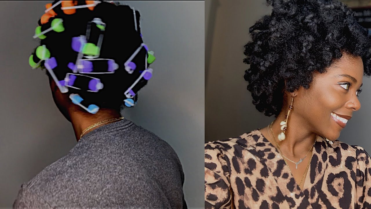 Trying foam rollers on 4c hair,