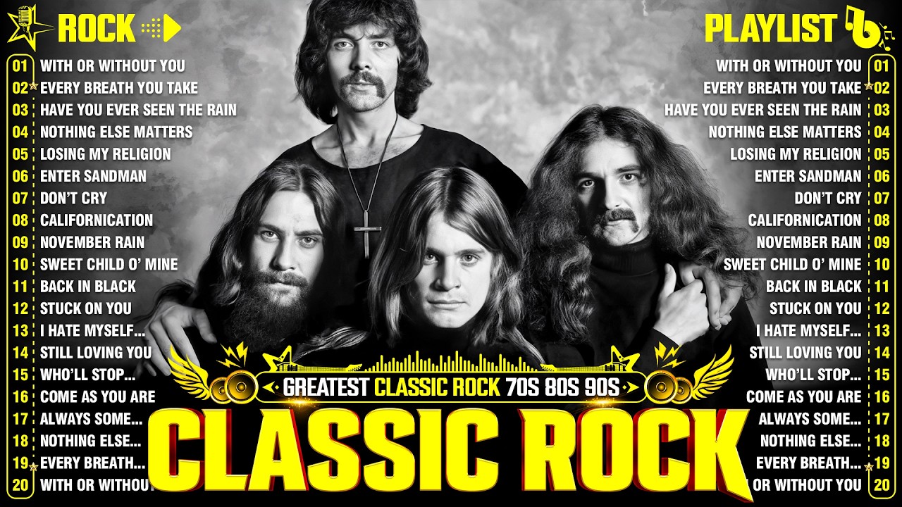 Top 500 Classic Rock Songs 70s 80s 90s ⚡ Queen, Guns N' Roses, Metallica, AC/DC, Aerosmith, Bon Jovi