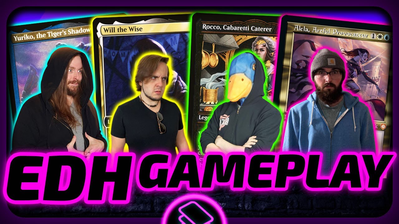 Yuriko vs Will & Lucas vs Rocco vs Alela [EDH/Commander, Magic The Gathering Gameplay 2022]