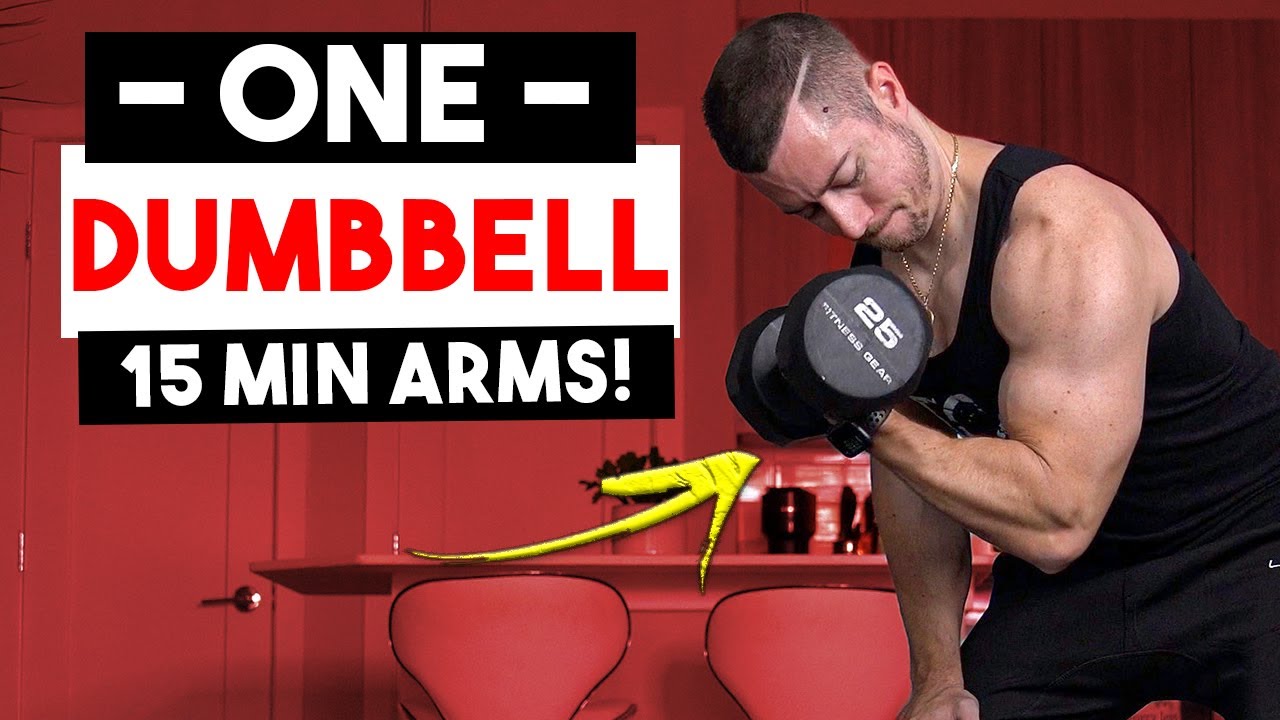 15 Minute One Dumbbell Arm Workout to Build Muscle (No Gym)