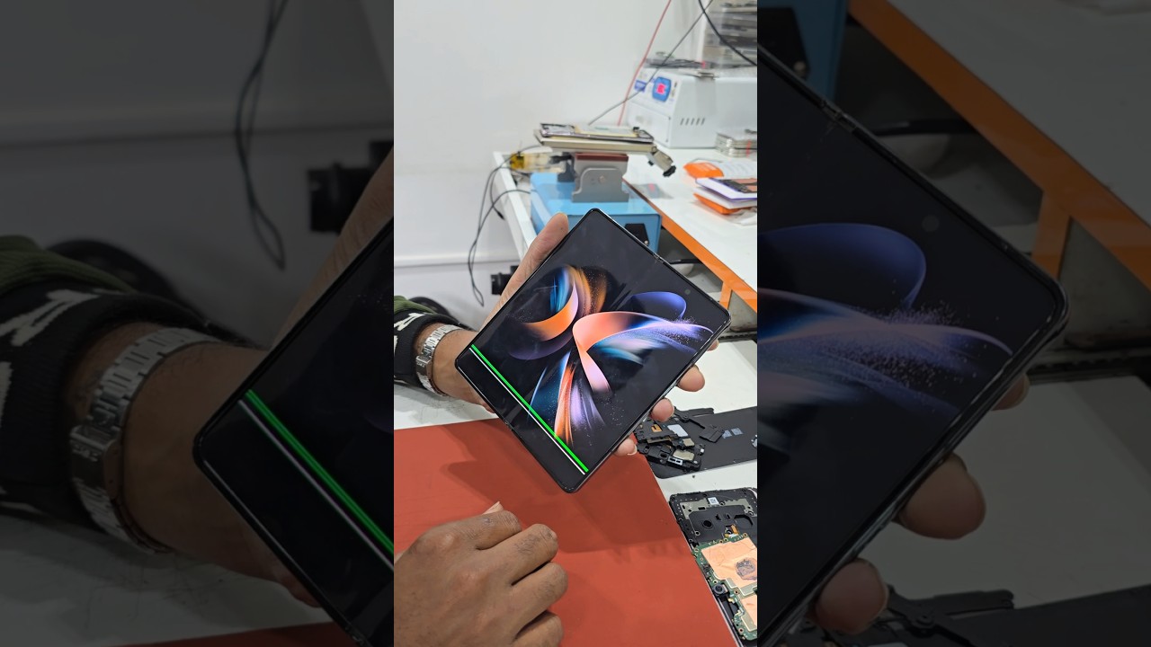 SAMSUNG galaxy fold 4 hinge flex change "Fold 4 inner display line issue|Not increasing when opened