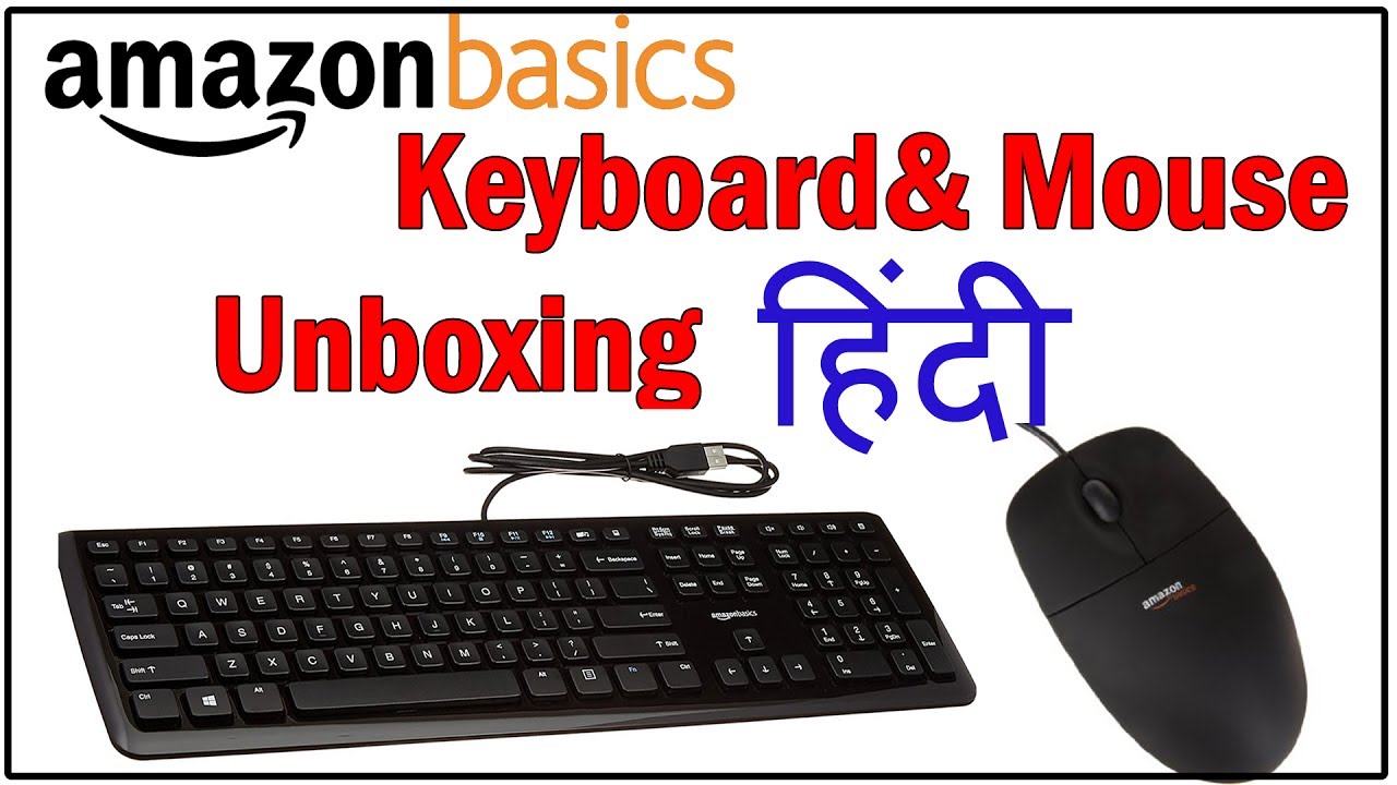 AmazonBasics Wired Keyboard and Wired Mouse Bundle Pack - Unboxing  in Hindi
