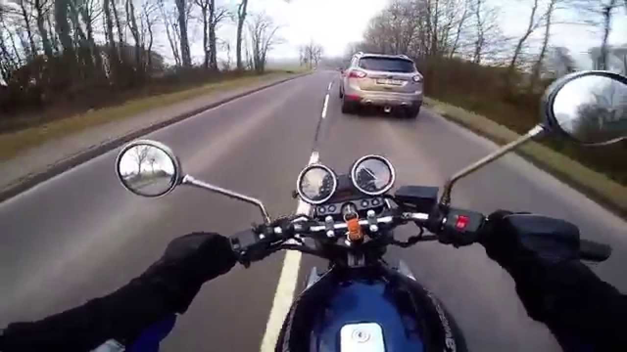 Motorradtour Kawasaki Er 5 Takkoni Auspuff chin mount