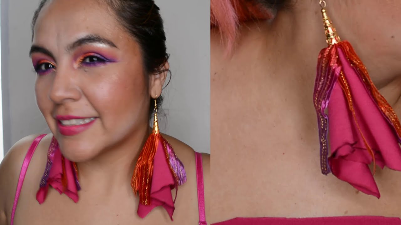 💖🥰 DIY: Hermosos Pendientes o Aretes Hechos Con Tela (Fácil) Joyería Textil / Mariu Belo
