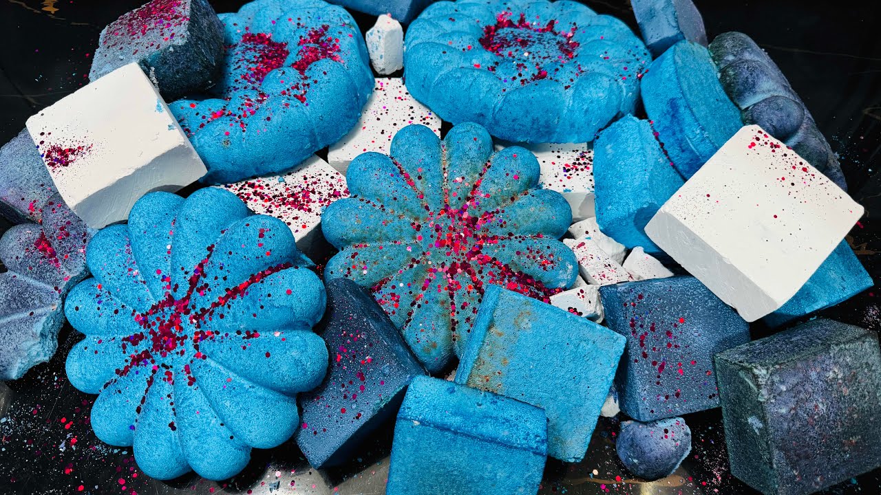 Satisfying Blue Dyed Chalk ASMR Reform | Dusty Fluffy Chalk ASMR Crush 